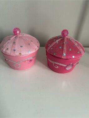 Pink poppy Jewelry Boxes set of 2
